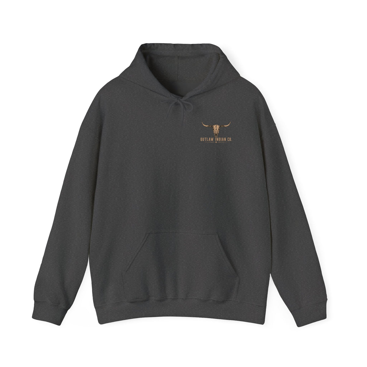 Outlaw Indian Co. Longhorn Hoodie — Western Skull Graphic Sweatshirt