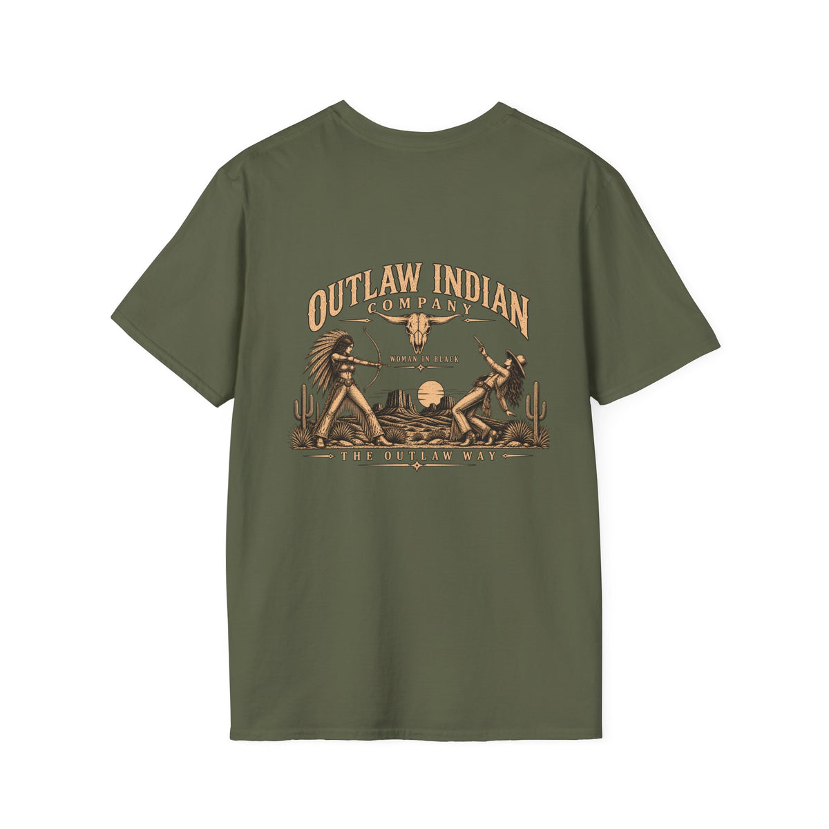 Longhorn Logo T-Shirt — Outlaw Indian Co. Western Graphic Tee