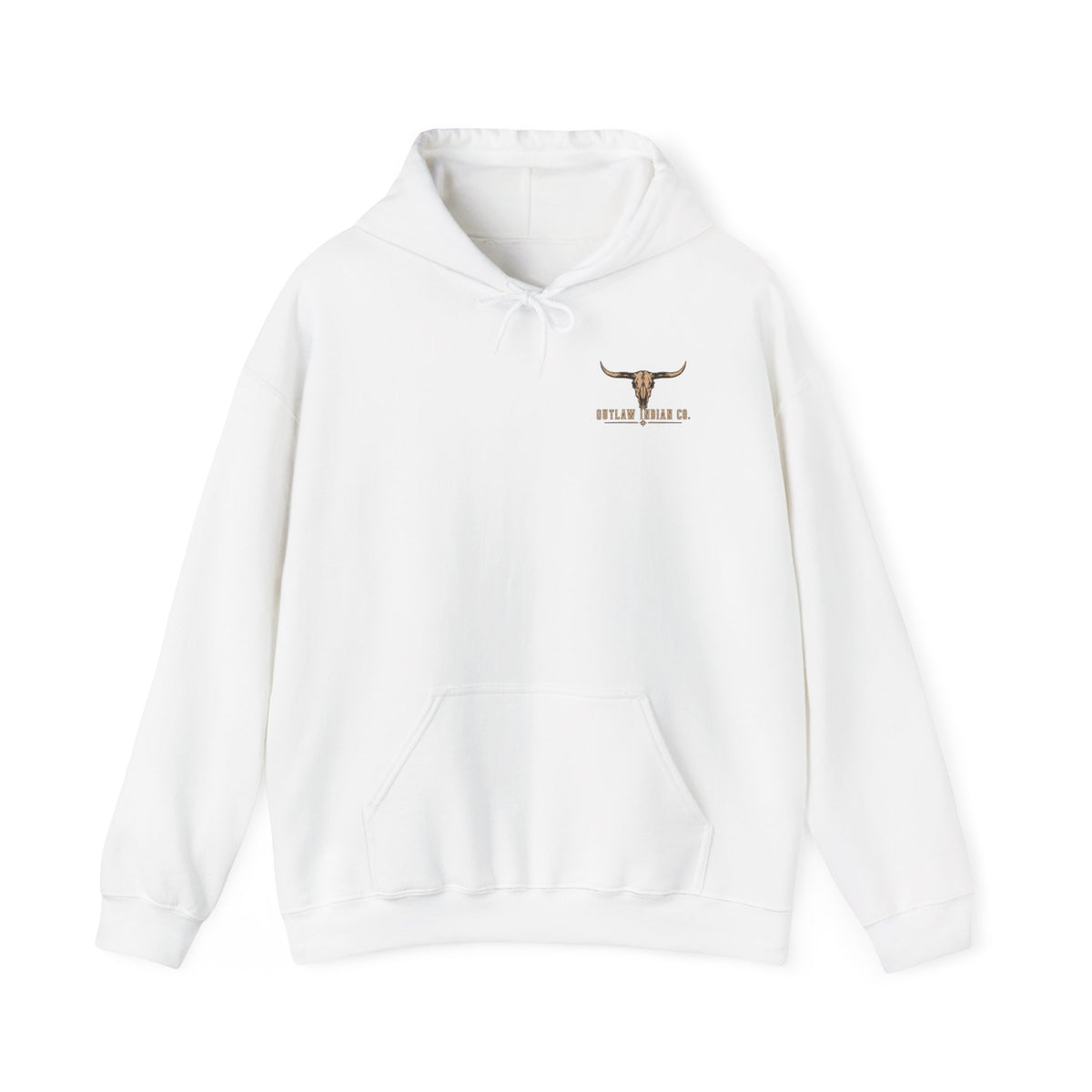 Outlaw Indian Co. Longhorn Hoodie — Western Skull Graphic Sweatshirt