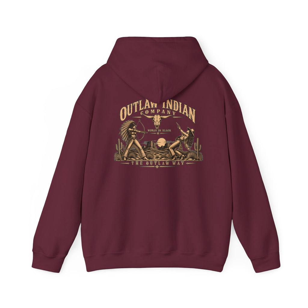 Outlaw Indian Co. Vintage Western Hoodie — Desert Cowboy Graphic Pullover