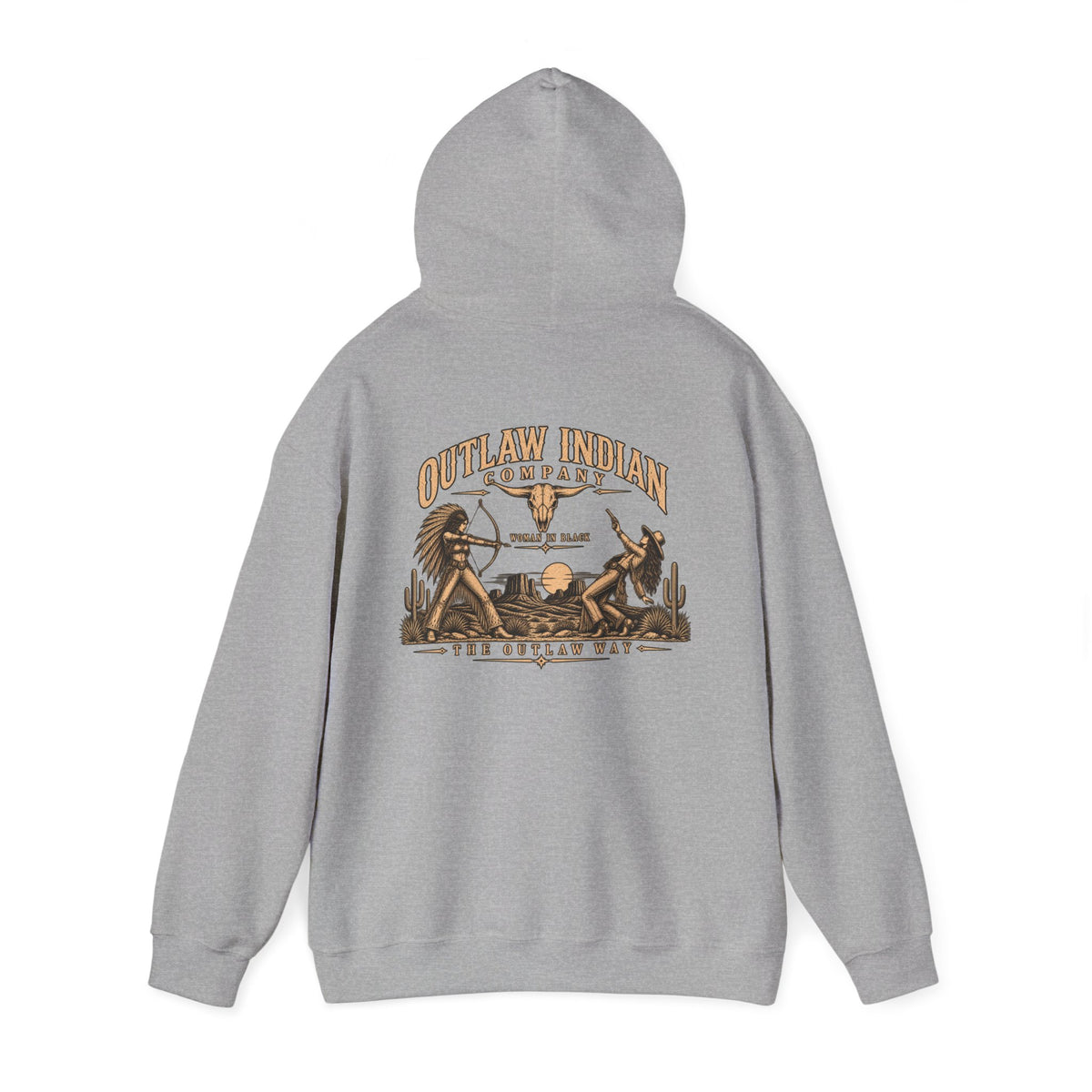 Outlaw Indian Co. Vintage Western Hoodie — Desert Cowboy Graphic Pullover