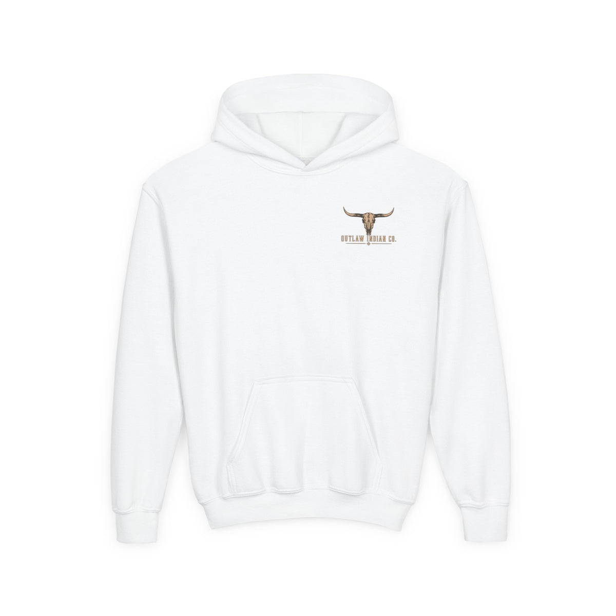 Youth Hoodie — Outlaw Indian Co. Longhorn Skull Western Pullover