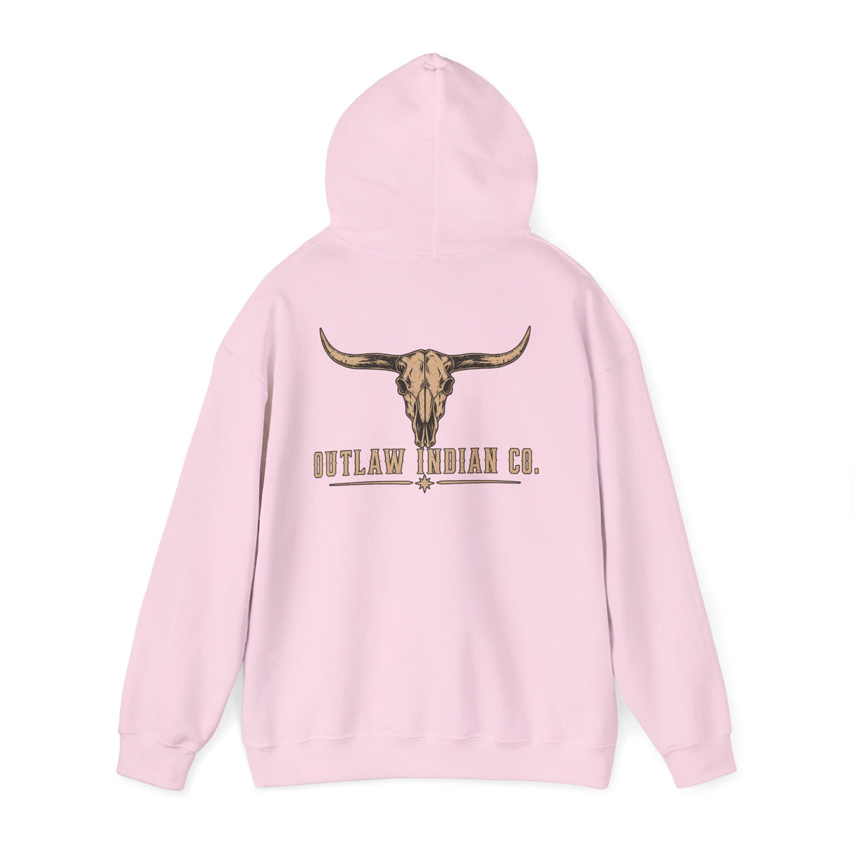 Outlaw Indian Co. Longhorn Hoodie — Western Skull Graphic Sweatshirt