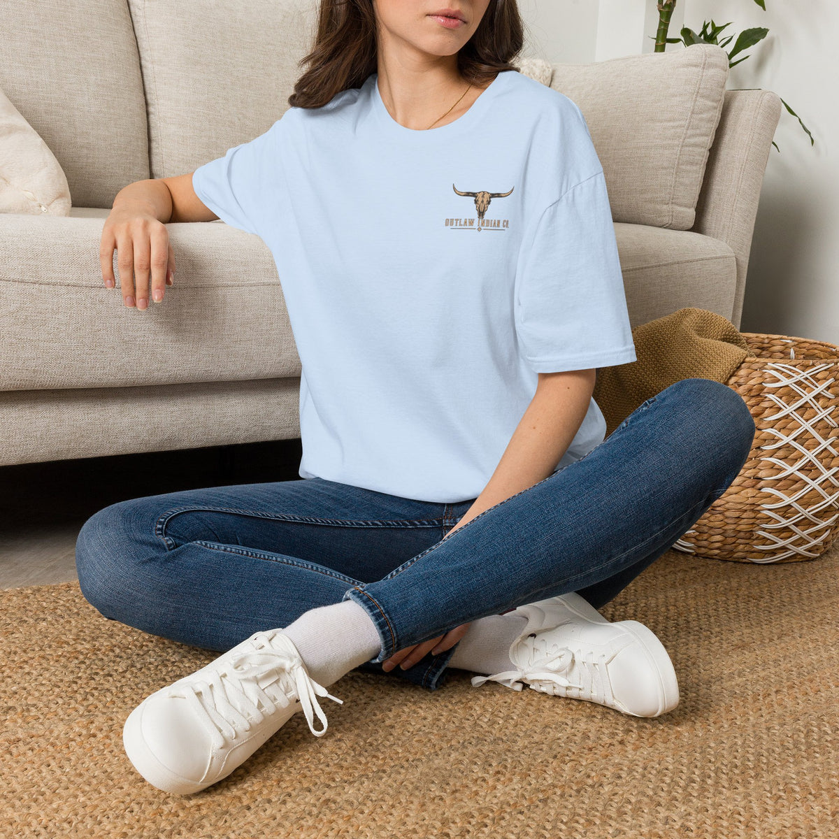 Longhorn Logo T-Shirt — Outlaw Indian Co. Western Graphic Tee