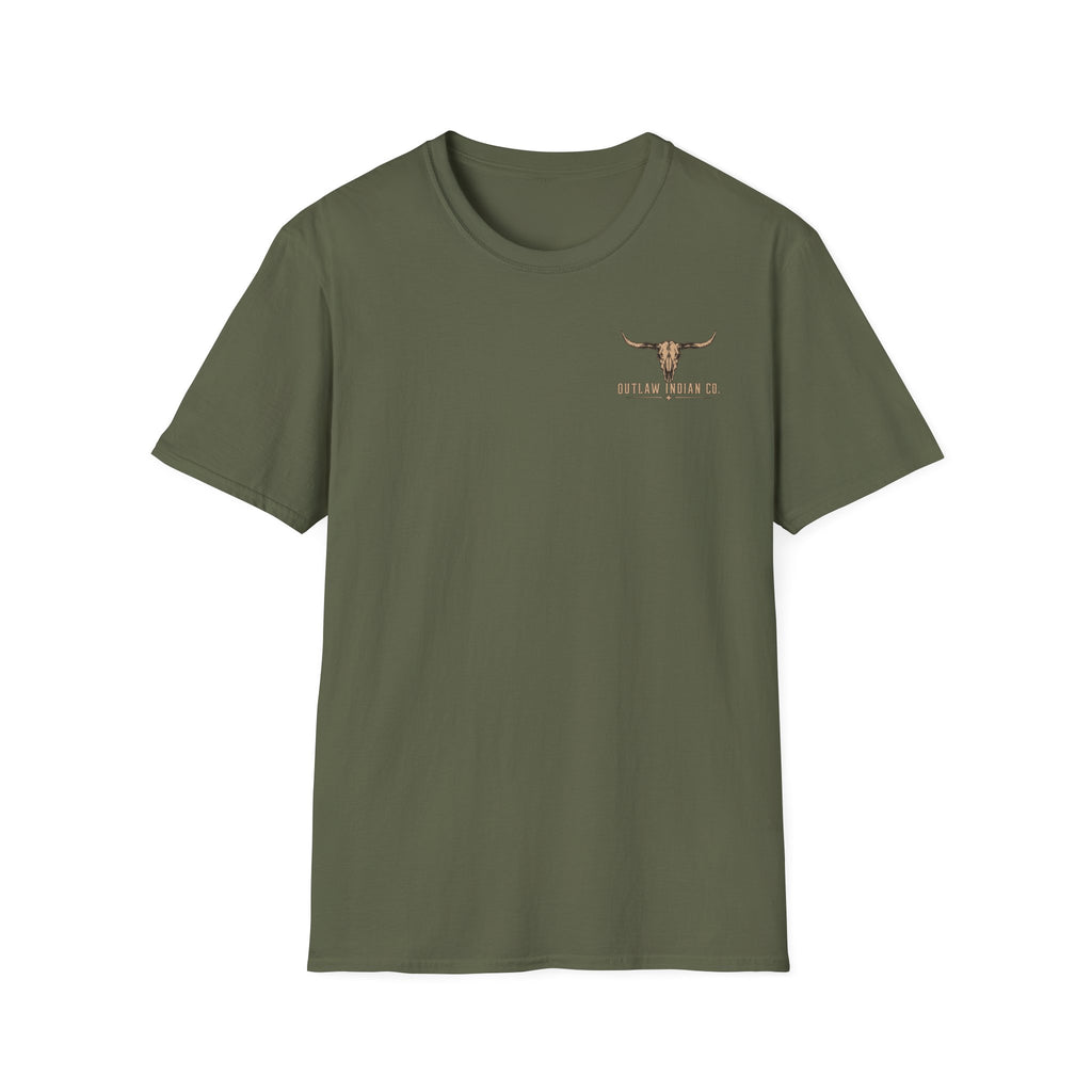 Longhorn Logo T-Shirt — Outlaw Indian Co. Western Graphic Tee