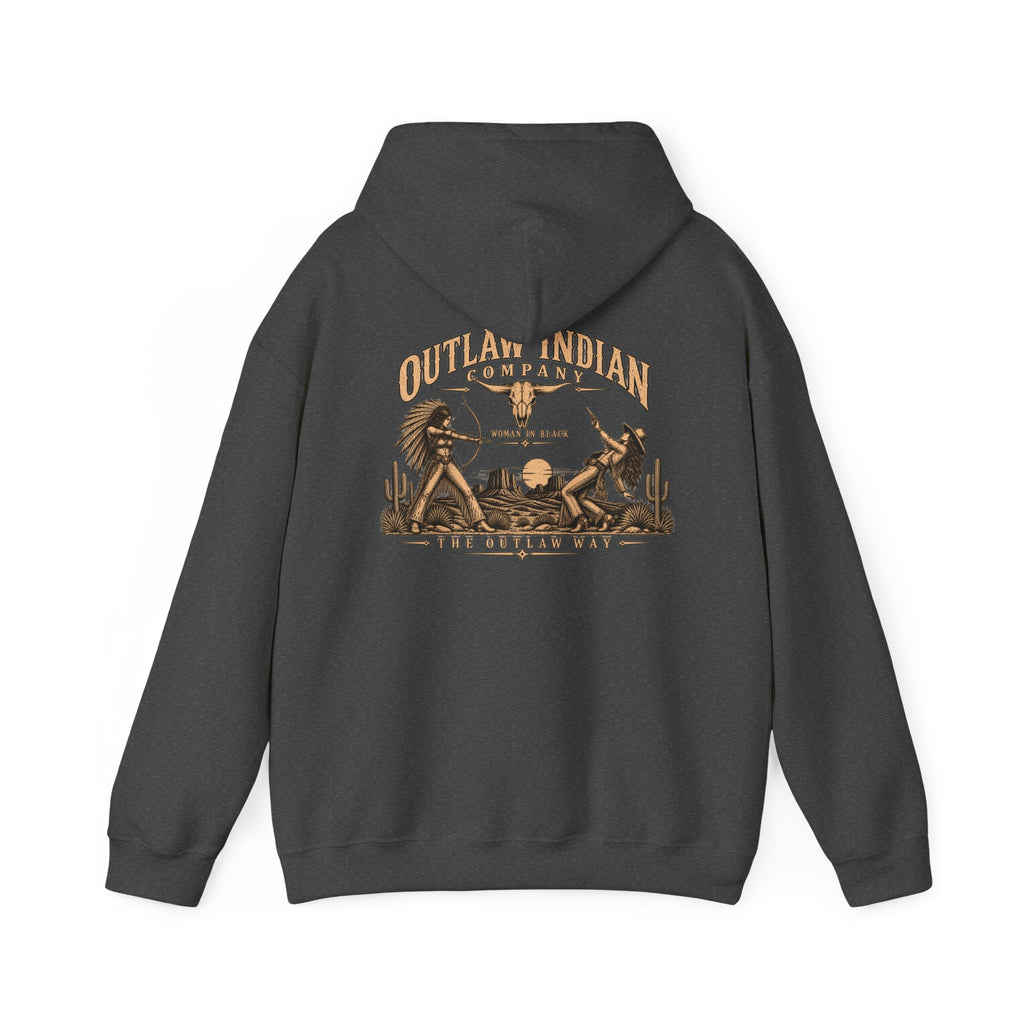 Outlaw Indian Co. Vintage Western Hoodie — Desert Cowboy Graphic Pullover