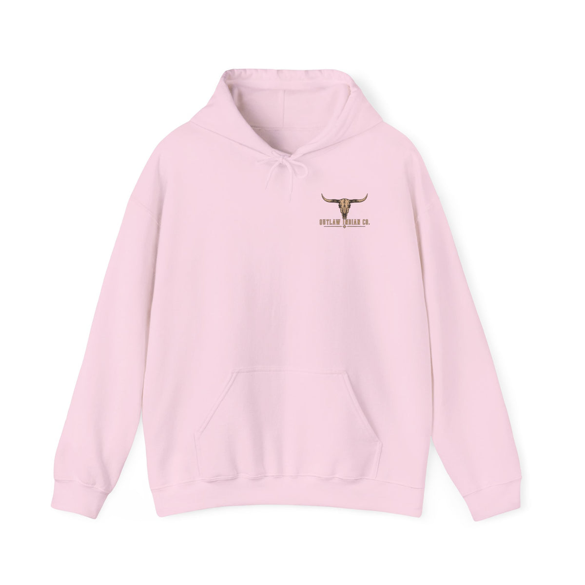 Outlaw Indian Co. Longhorn Hoodie — Western Skull Graphic Sweatshirt