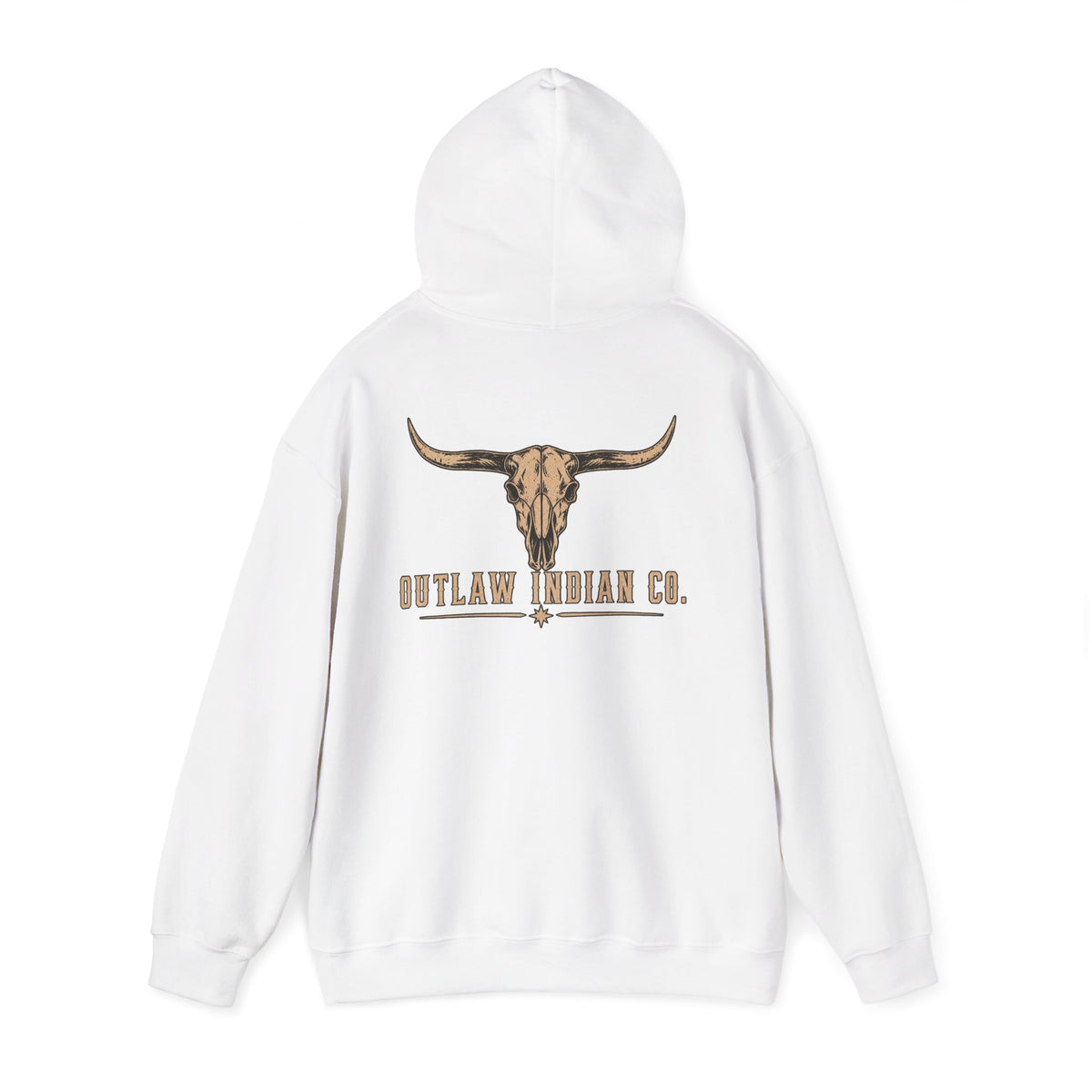 Outlaw Indian Co. Longhorn Hoodie — Western Skull Graphic Sweatshirt