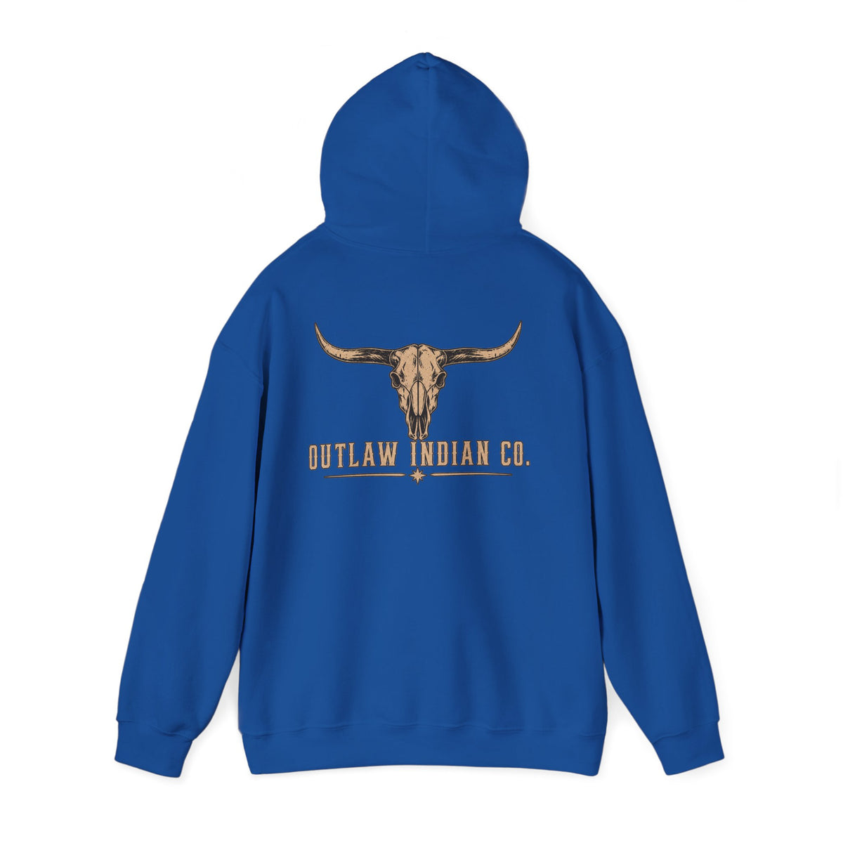 Outlaw Indian Co. Longhorn Hoodie — Western Skull Graphic Sweatshirt