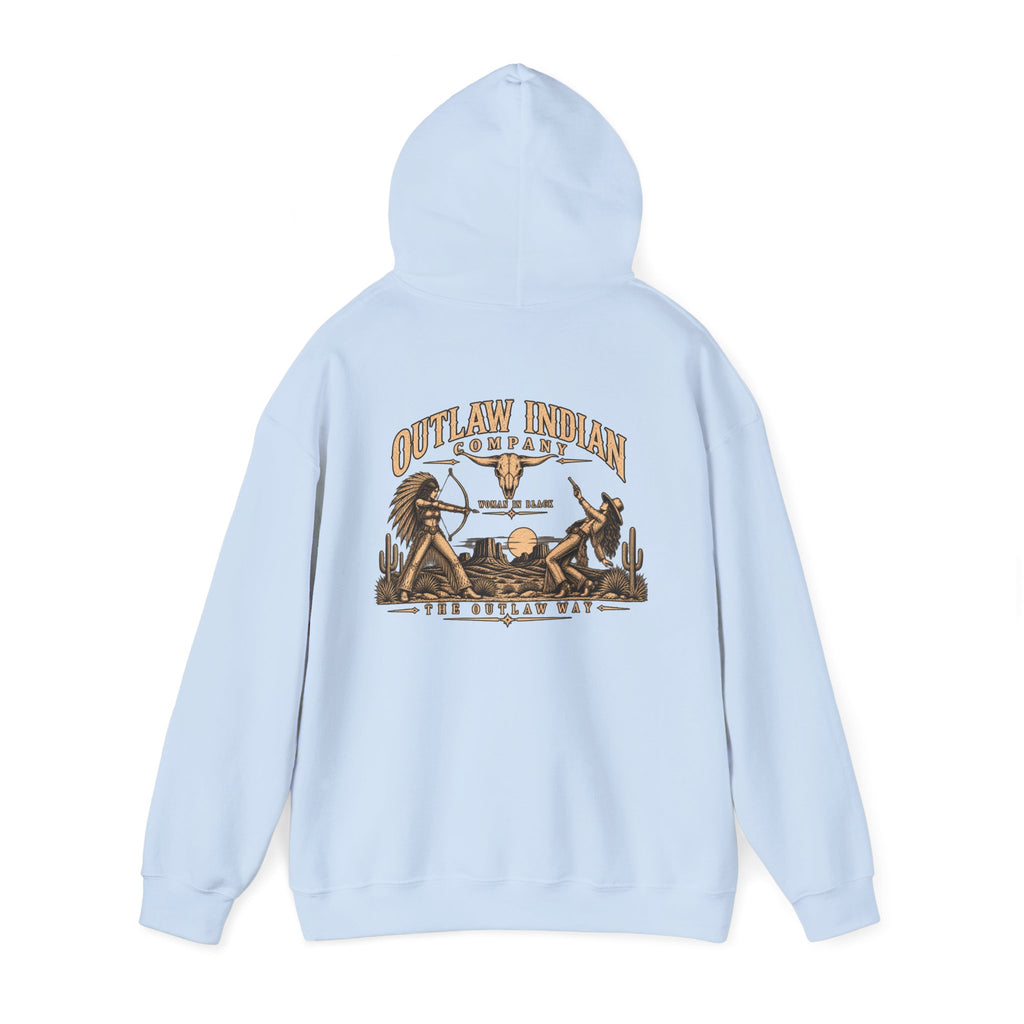 Outlaw Indian Co. Vintage Western Hoodie — Desert Cowboy Graphic Pullover