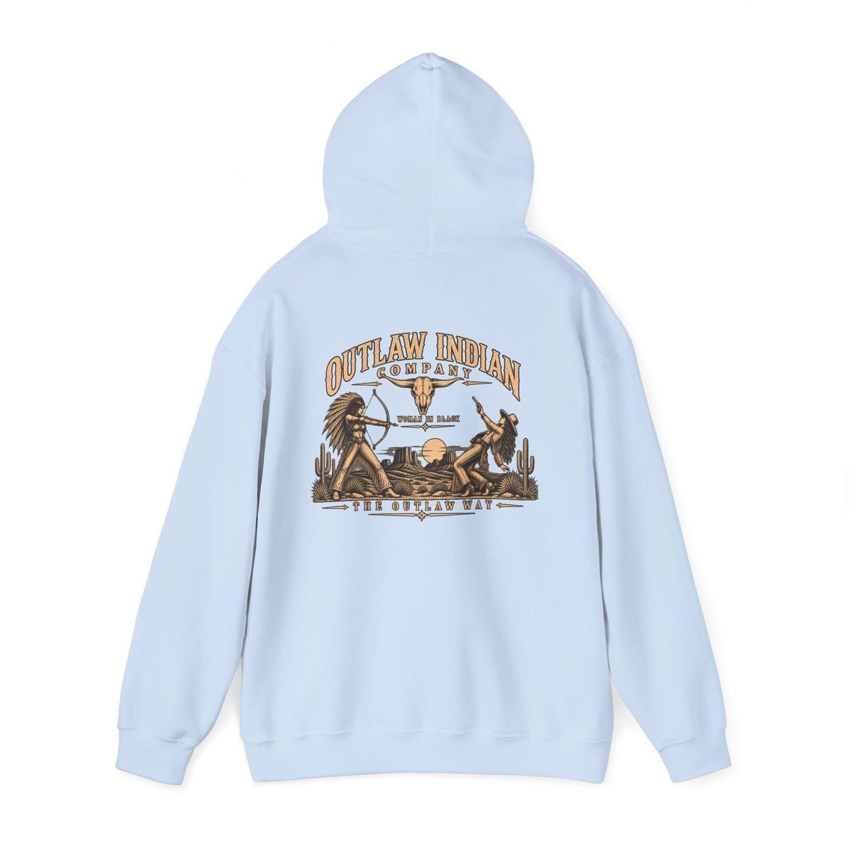 Outlaw Indian Co. Vintage Western Hoodie — Desert Cowboy Graphic Pullover