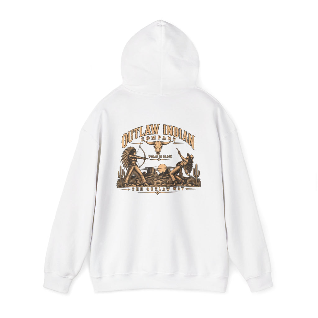Outlaw Indian Co. Vintage Western Hoodie — Desert Cowboy Graphic Pullover