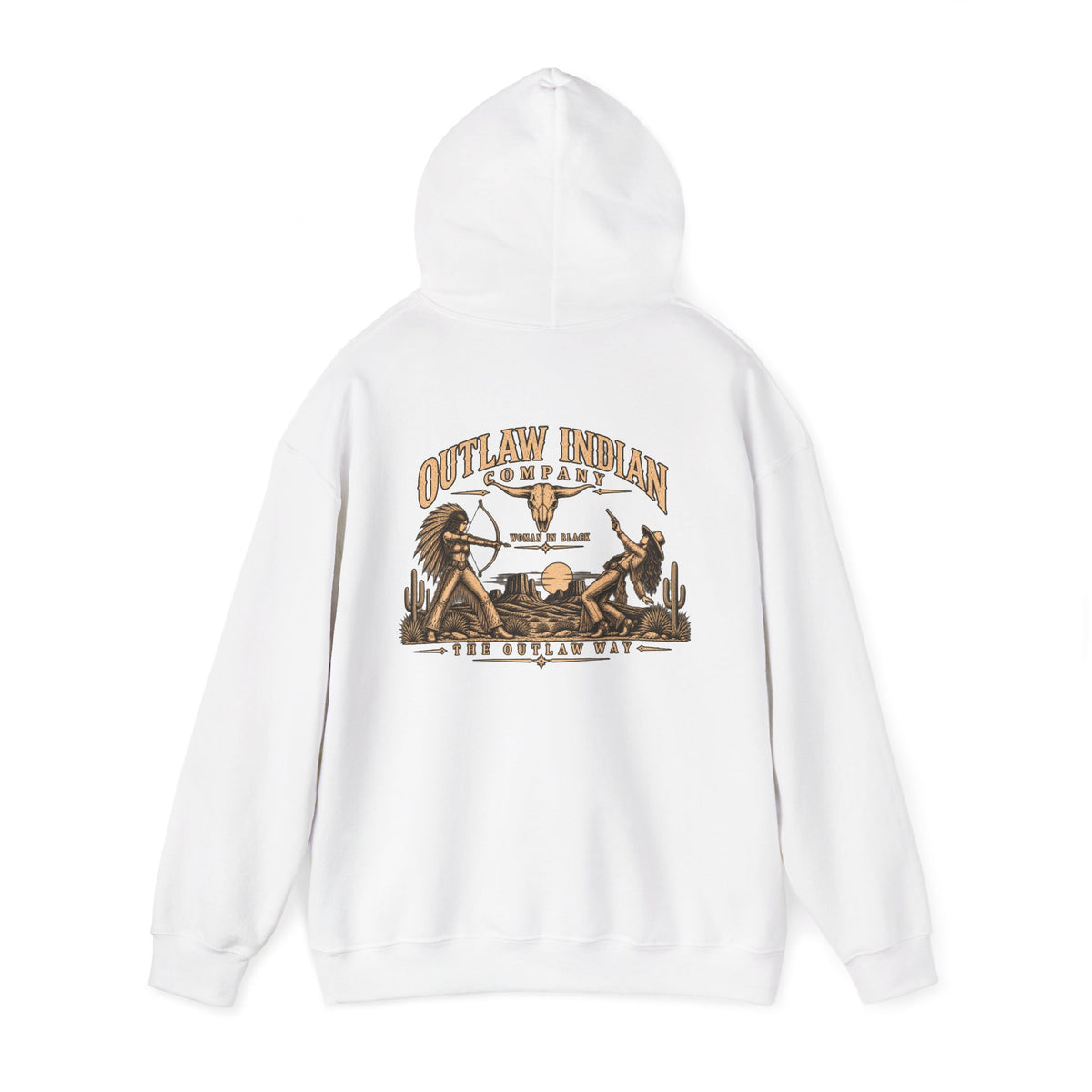 Outlaw Indian Co. Vintage Western Hoodie — Desert Cowboy Graphic Pullover