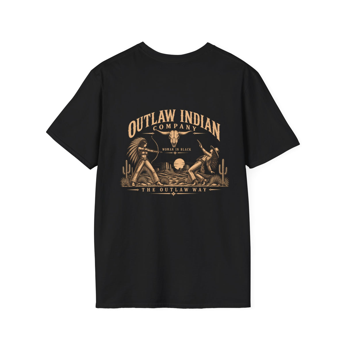 Longhorn Logo T-Shirt — Outlaw Indian Co. Western Graphic Tee