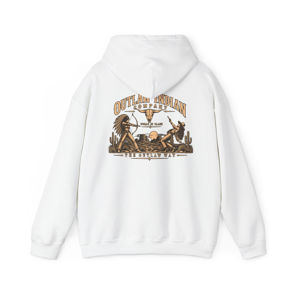 Outlaw Indian Co. Vintage Western Hoodie — Desert Cowboy Graphic Pullover