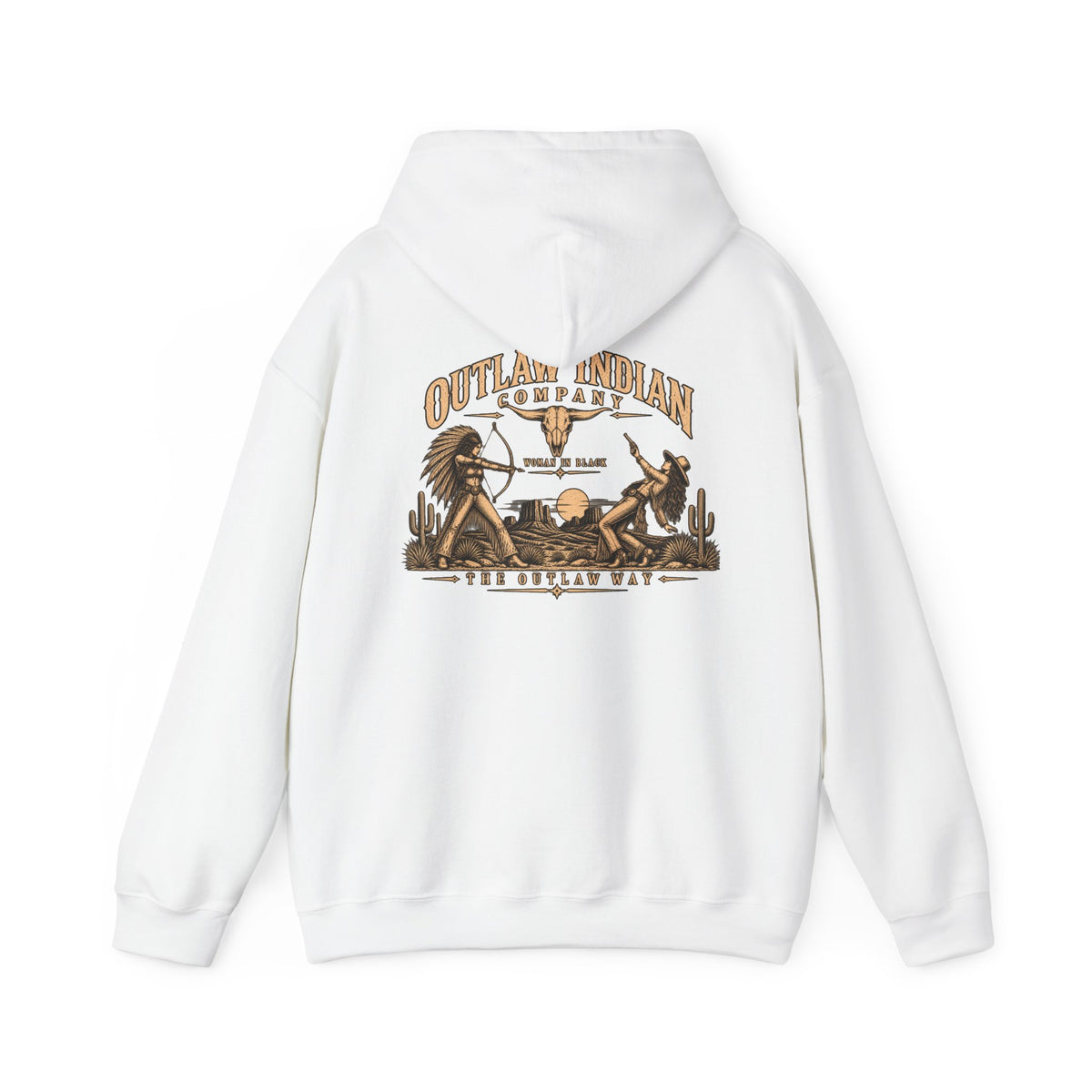 Outlaw Indian Co. Vintage Western Hoodie — Desert Cowboy Graphic Pullover