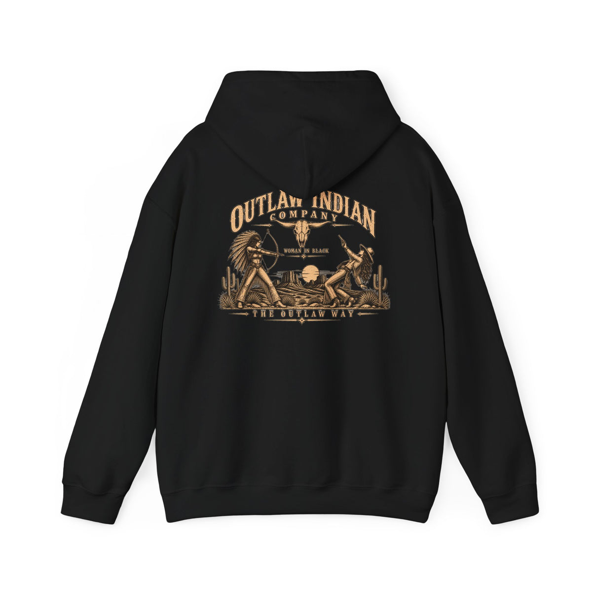 Outlaw Indian Co. Vintage Western Hoodie — Desert Cowboy Graphic Pullover
