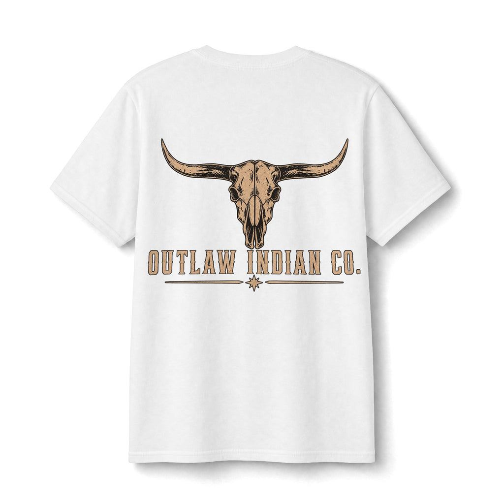 Youth Tee — Outlaw Indian Co. Longhorn Skull Graphic
