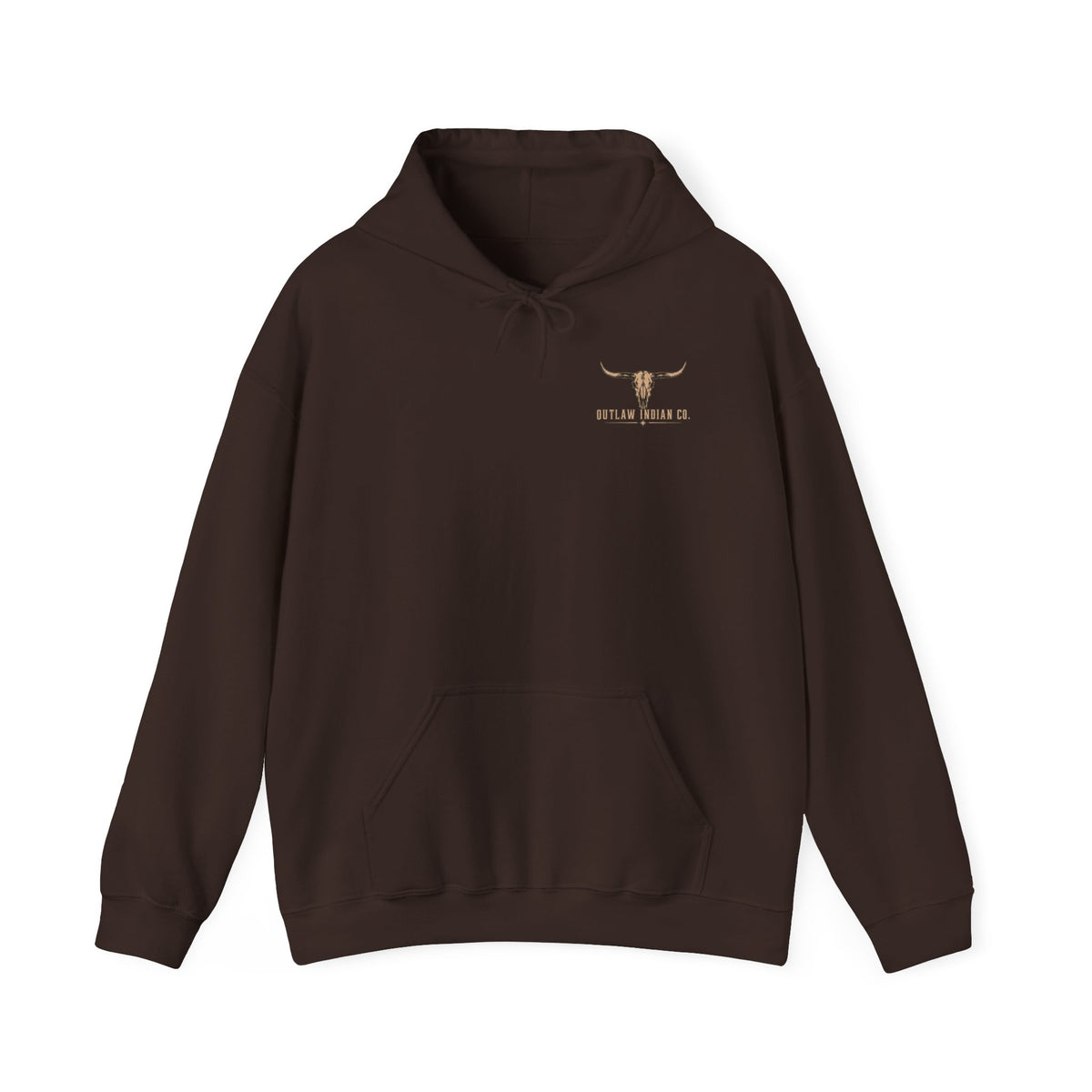Outlaw Indian Co. Longhorn Hoodie — Western Skull Graphic Sweatshirt