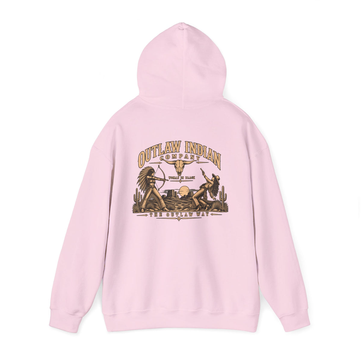 Outlaw Indian Co. Vintage Western Hoodie — Desert Cowboy Graphic Pullover