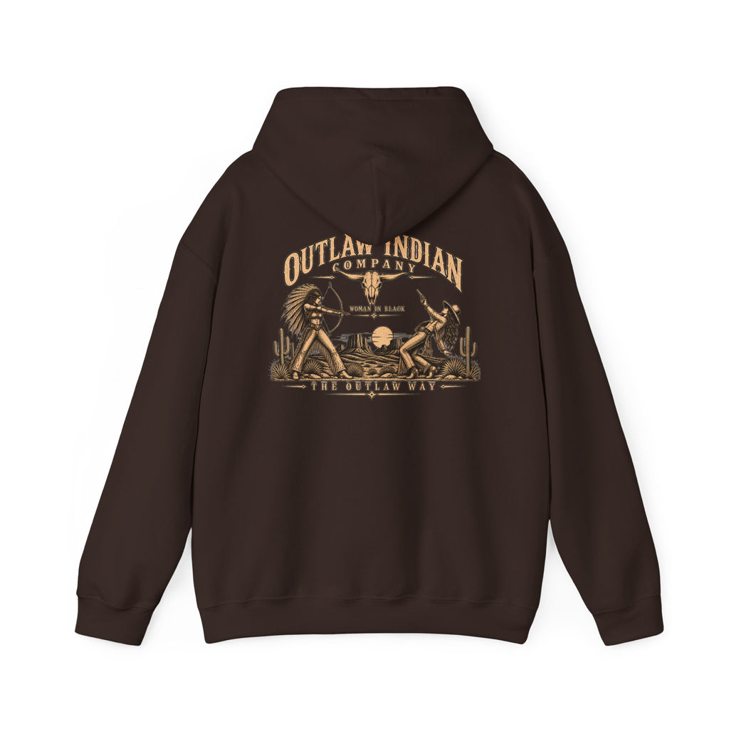 Outlaw Indian Co. Vintage Western Hoodie — Desert Cowboy Graphic Pullover