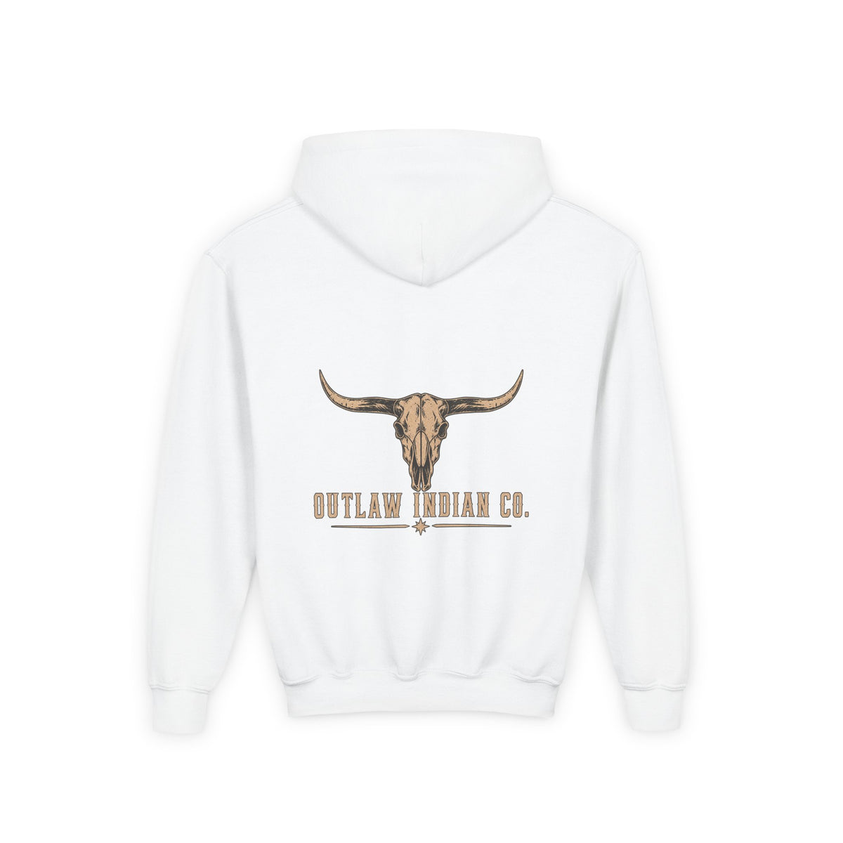 Youth Hoodie — Outlaw Indian Co. Longhorn Skull Western Pullover