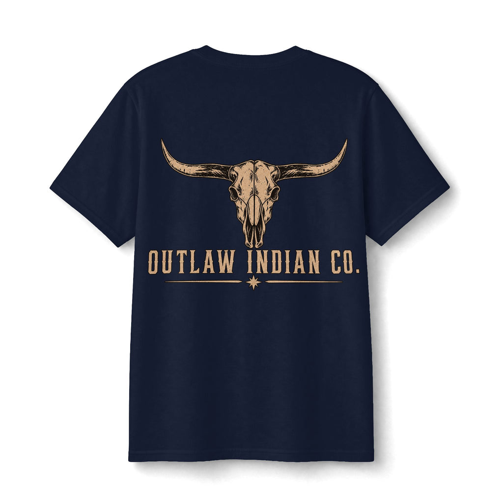 Youth Tee — Outlaw Indian Co. Longhorn Skull Graphic