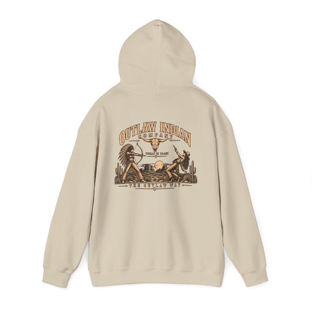 Outlaw Indian Co. Vintage Western Hoodie — Desert Cowboy Graphic Pullover