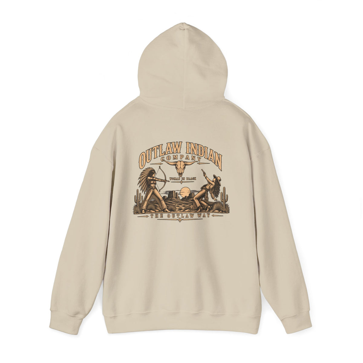 Outlaw Indian Co. Vintage Western Hoodie — Desert Cowboy Graphic Pullover