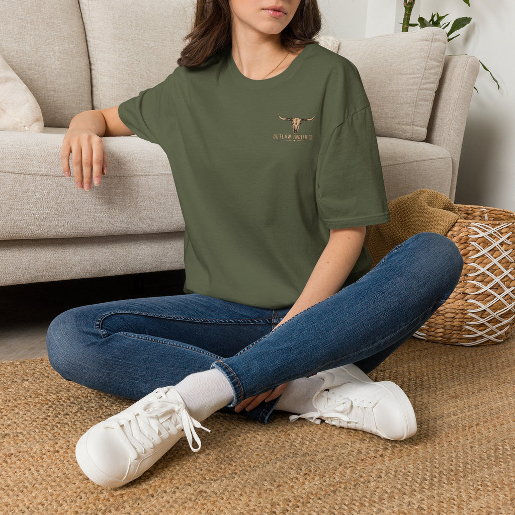 Longhorn Logo T-Shirt — Outlaw Indian Co. Western Graphic Tee