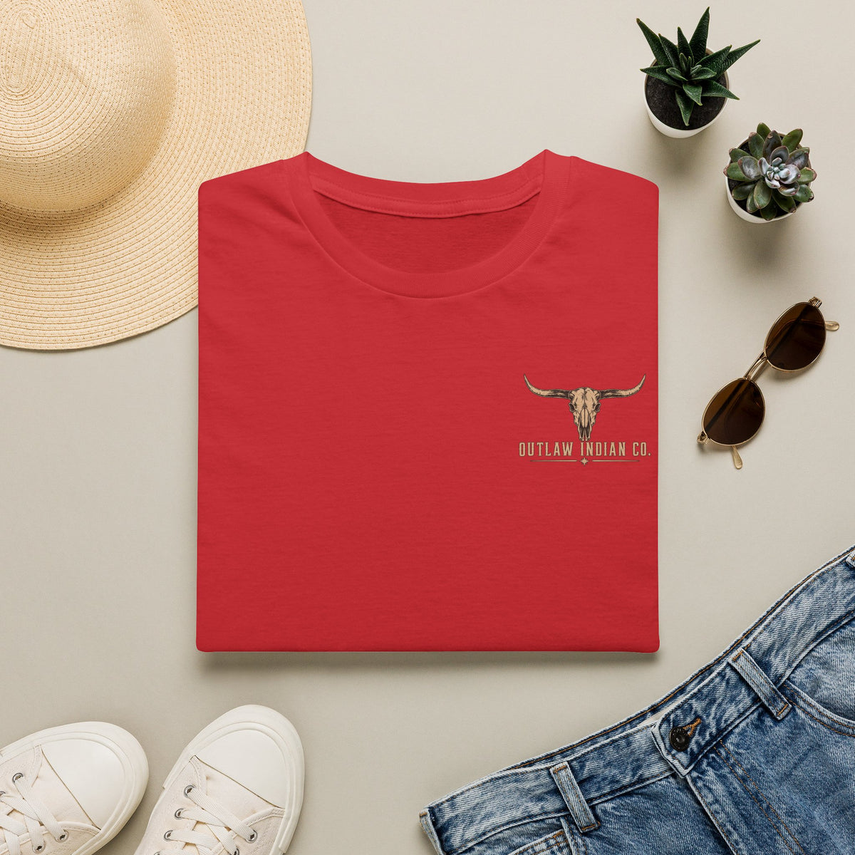 Longhorn Logo T-Shirt — Outlaw Indian Co. Western Graphic Tee