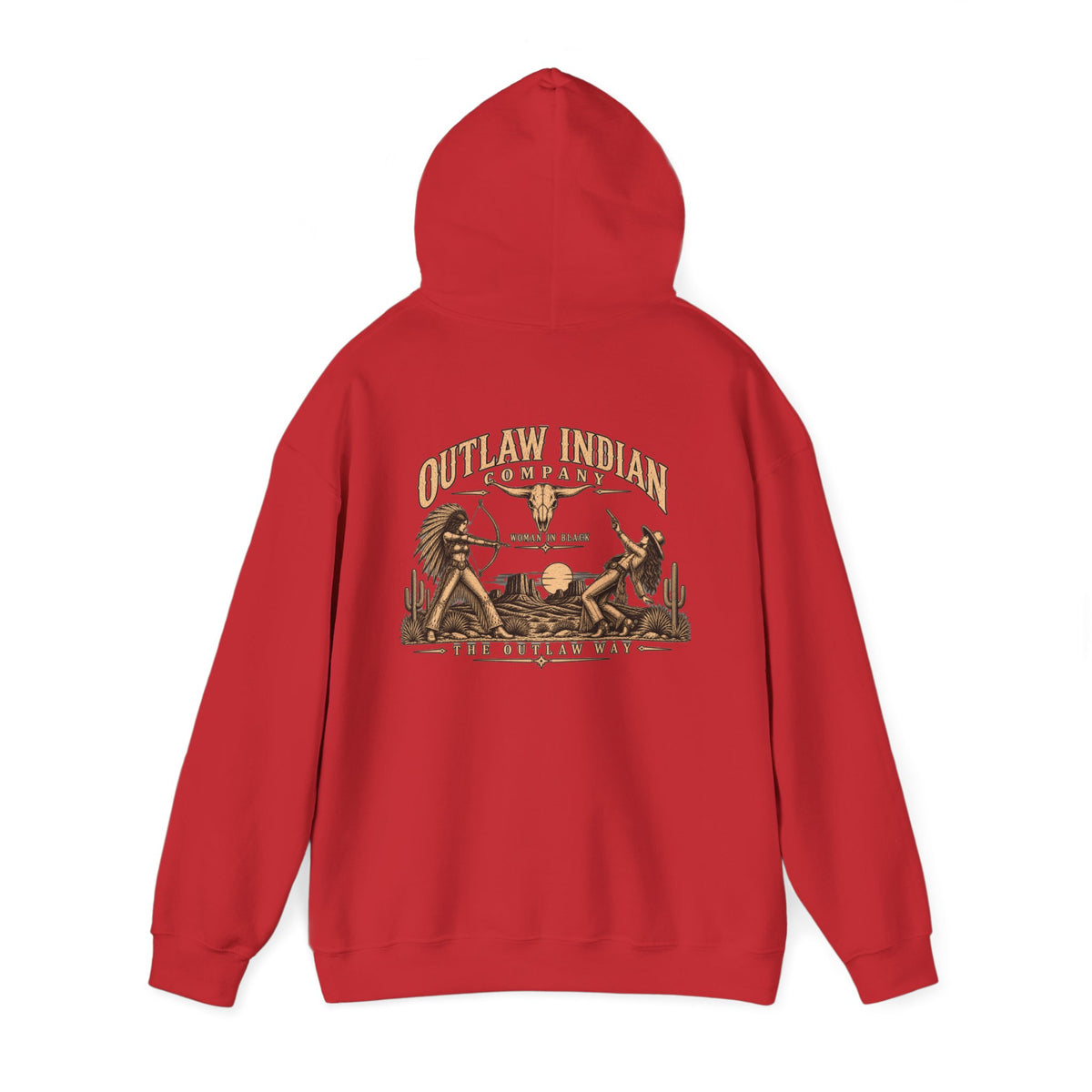 Outlaw Indian Co. Vintage Western Hoodie — Desert Cowboy Graphic Pullover