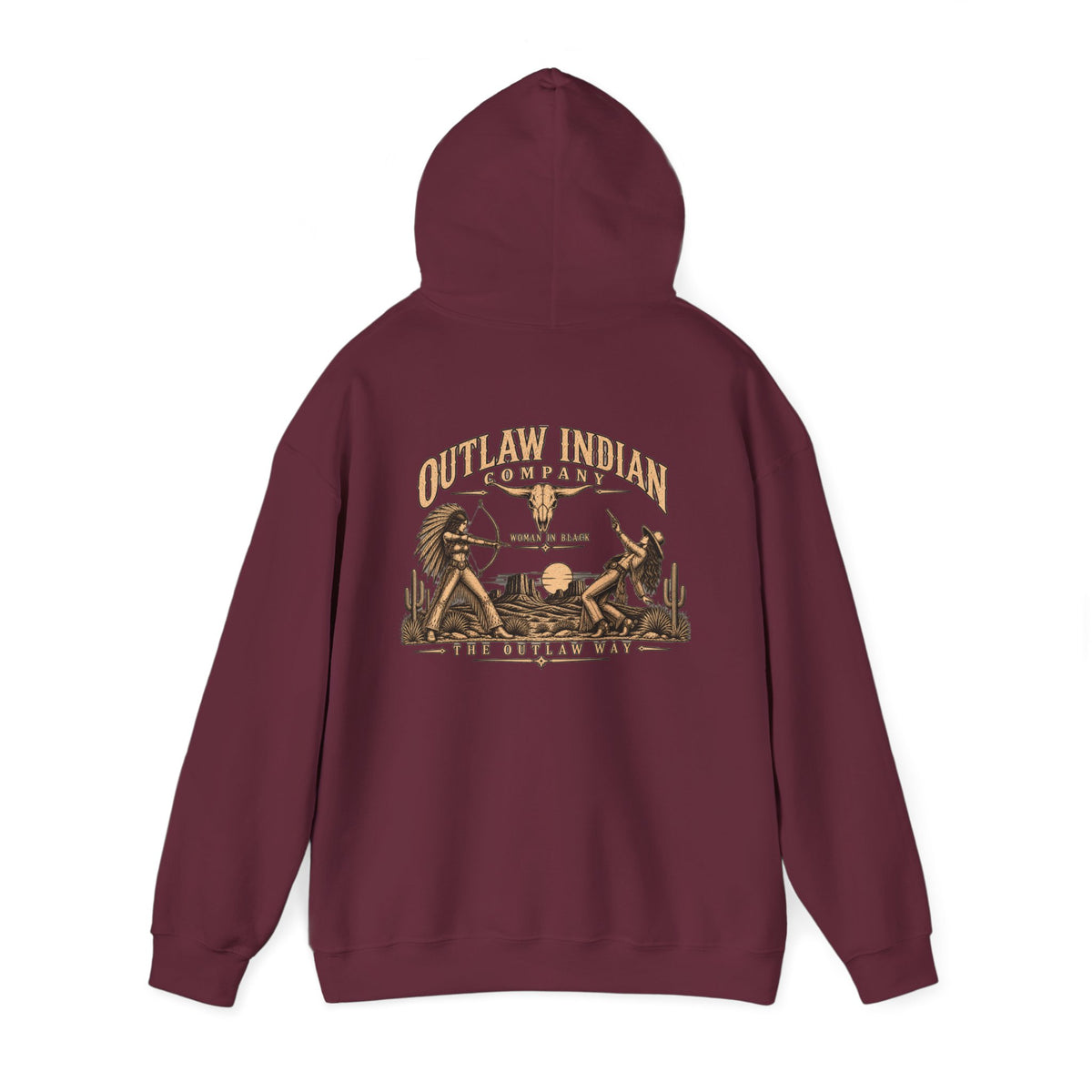 Outlaw Indian Co. Vintage Western Hoodie — Desert Cowboy Graphic Pullover