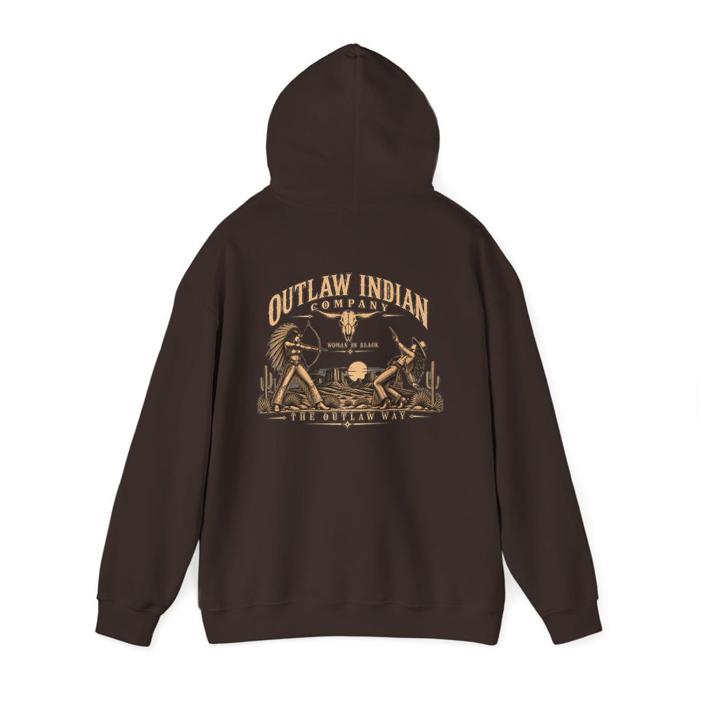 Outlaw Indian Co. Vintage Western Hoodie — Desert Cowboy Graphic Pullover