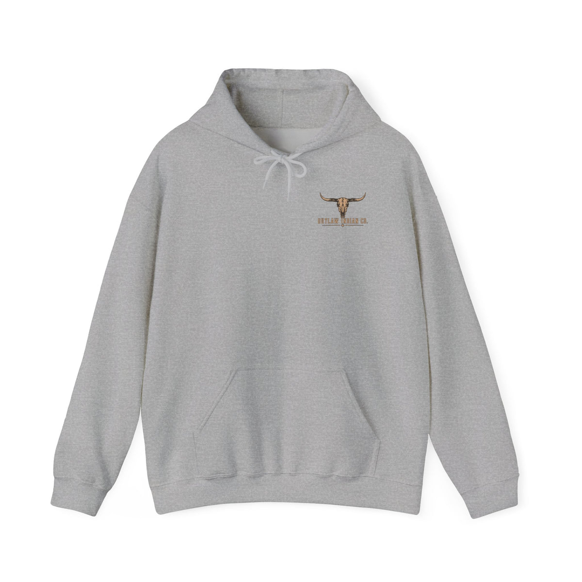 Outlaw Indian Co. Longhorn Hoodie — Western Skull Graphic Sweatshirt