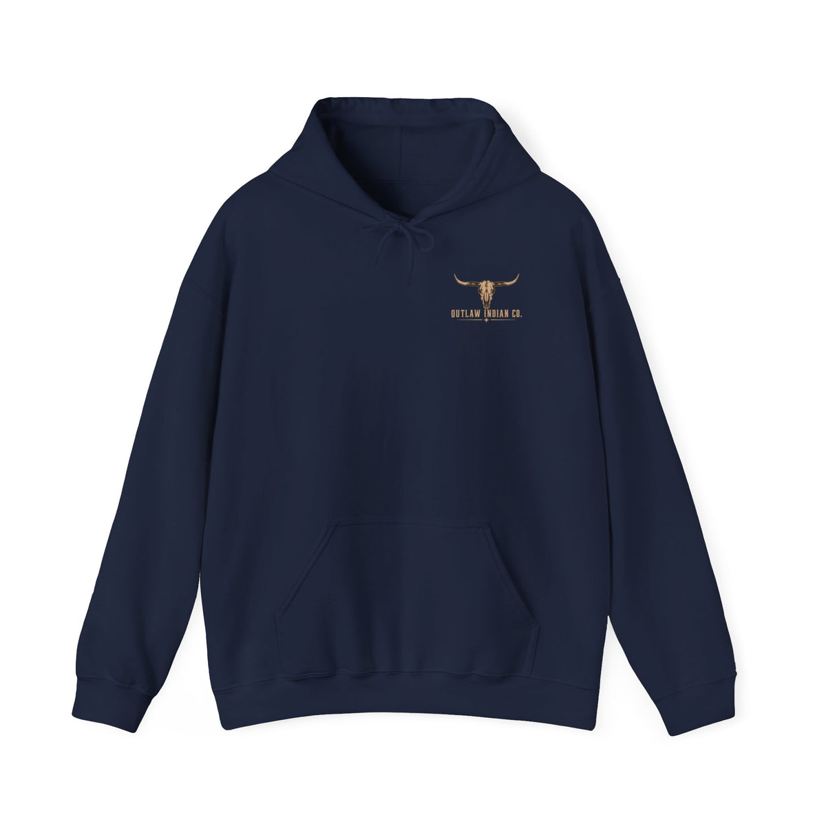 Outlaw Indian Co. Longhorn Hoodie — Western Skull Graphic Sweatshirt