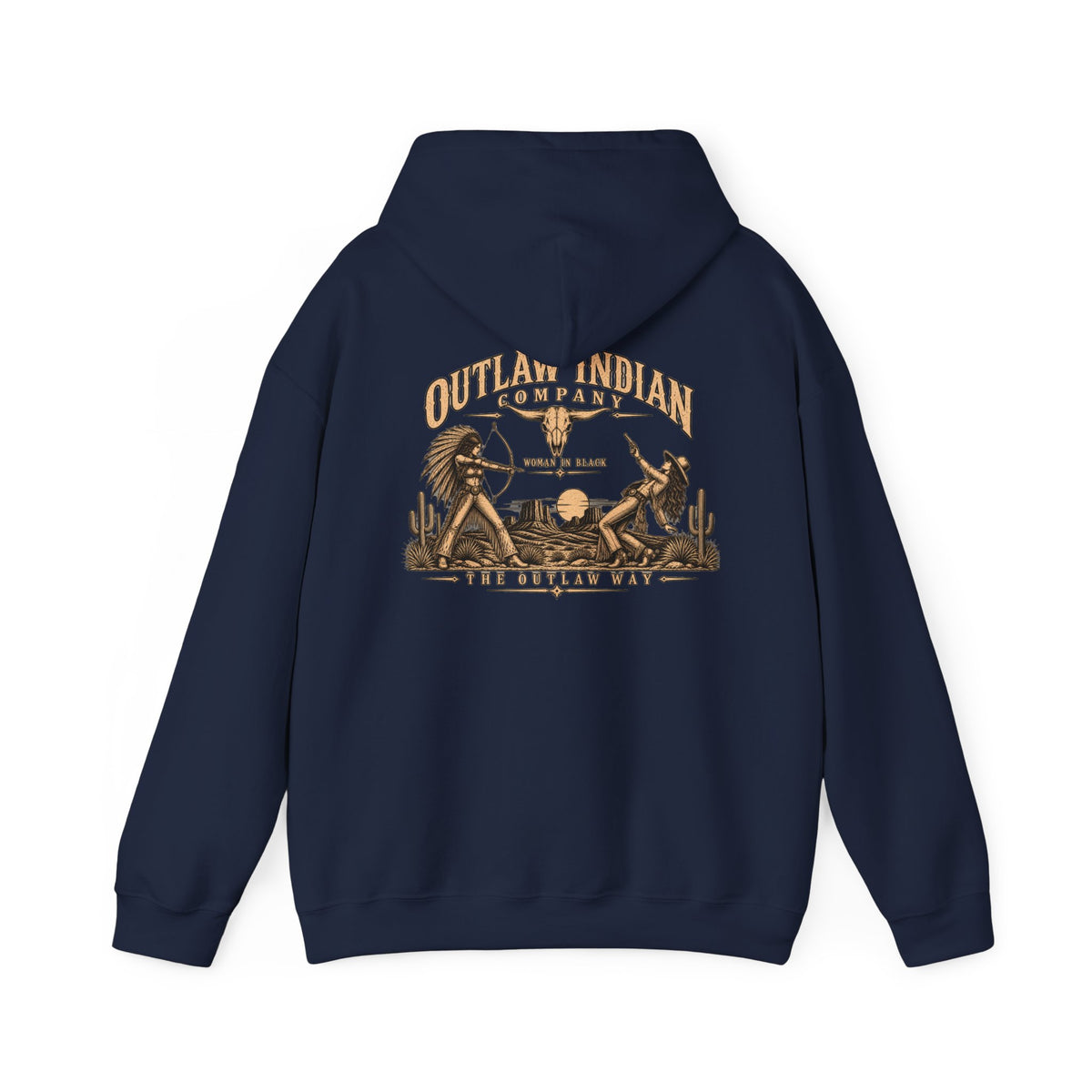 Outlaw Indian Co. Vintage Western Hoodie — Desert Cowboy Graphic Pullover