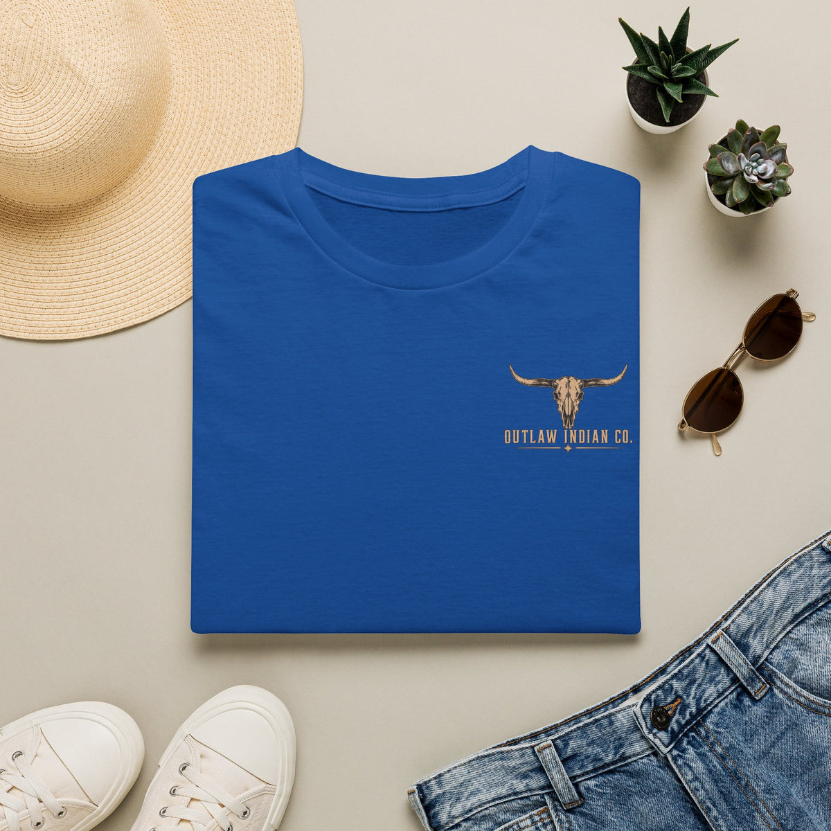 Longhorn Logo T-Shirt — Outlaw Indian Co. Western Graphic Tee