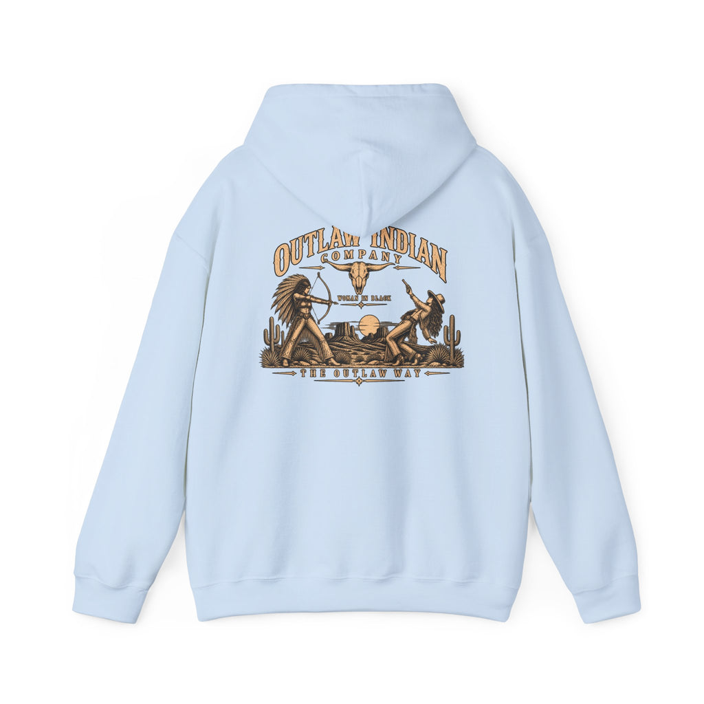 Outlaw Indian Co. Vintage Western Hoodie — Desert Cowboy Graphic Pullover