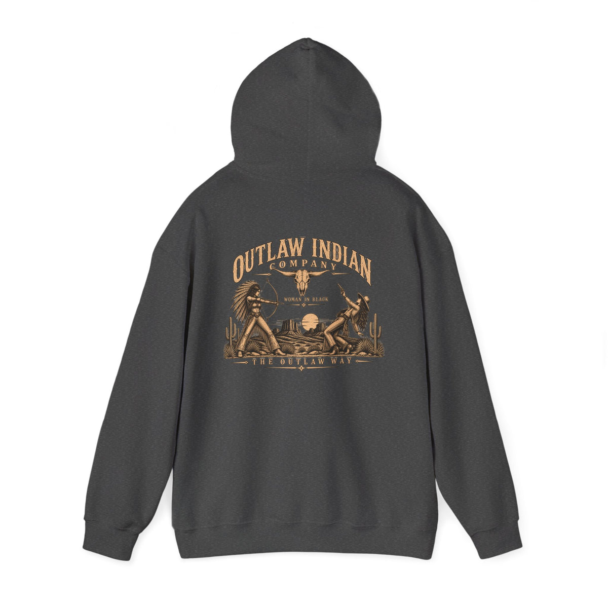 Outlaw Indian Co. Vintage Western Hoodie — Desert Cowboy Graphic Pullover