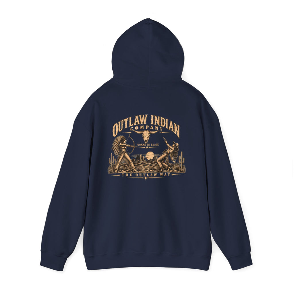 Outlaw Indian Co. Vintage Western Hoodie — Desert Cowboy Graphic Pullover