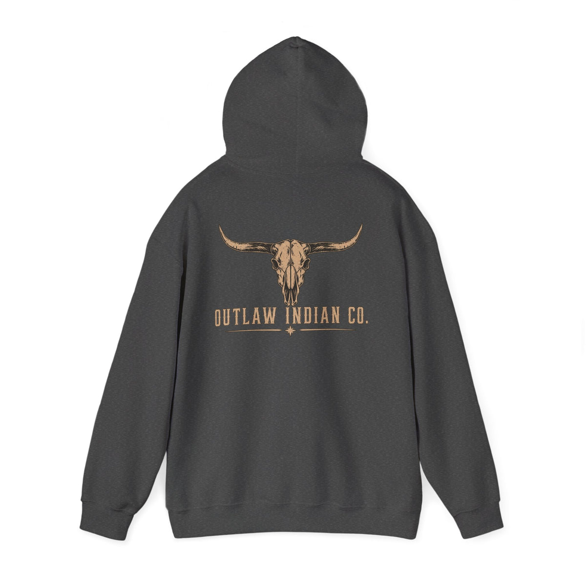 Outlaw Indian Co. Longhorn Hoodie — Western Skull Graphic Sweatshirt