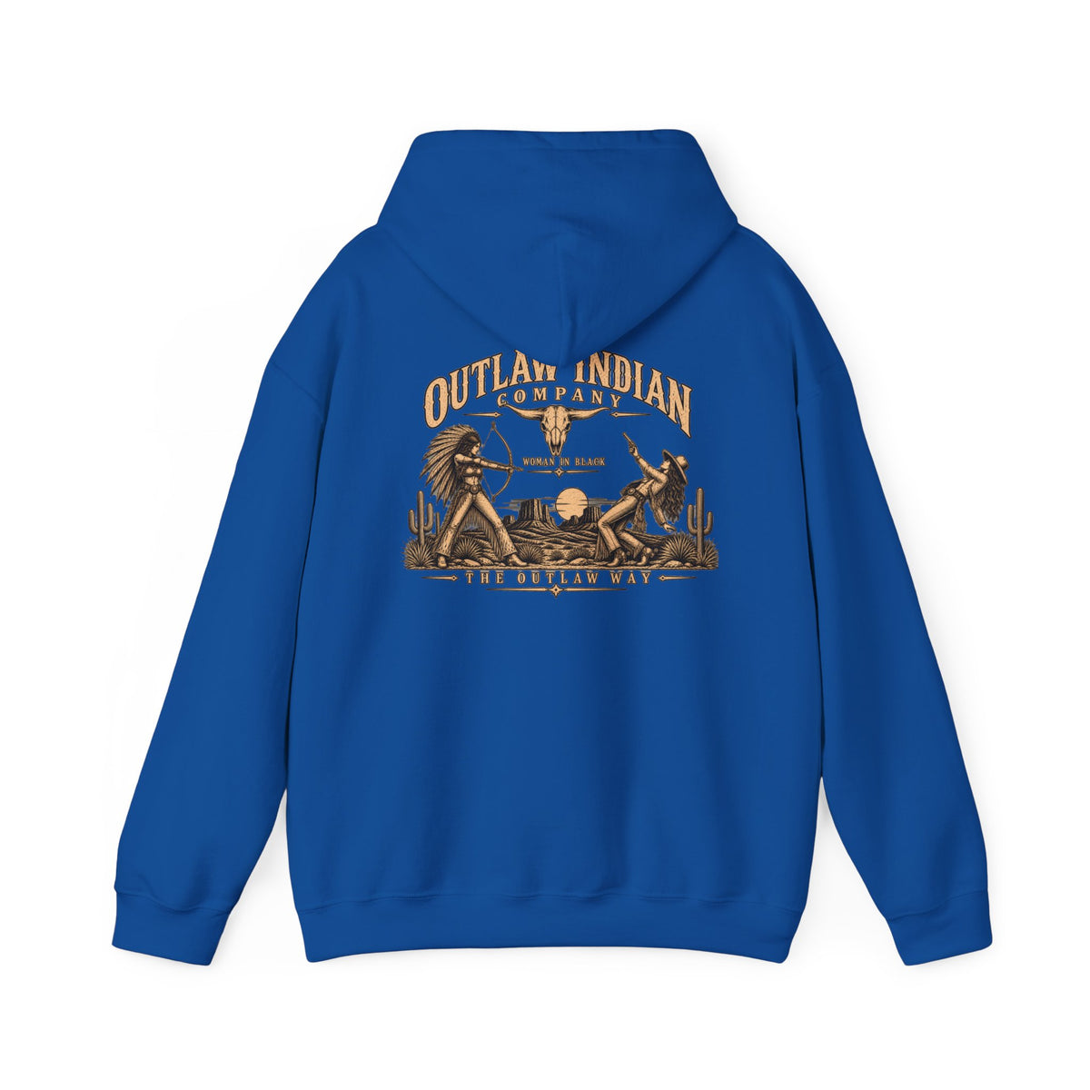 Outlaw Indian Co. Vintage Western Hoodie — Desert Cowboy Graphic Pullover