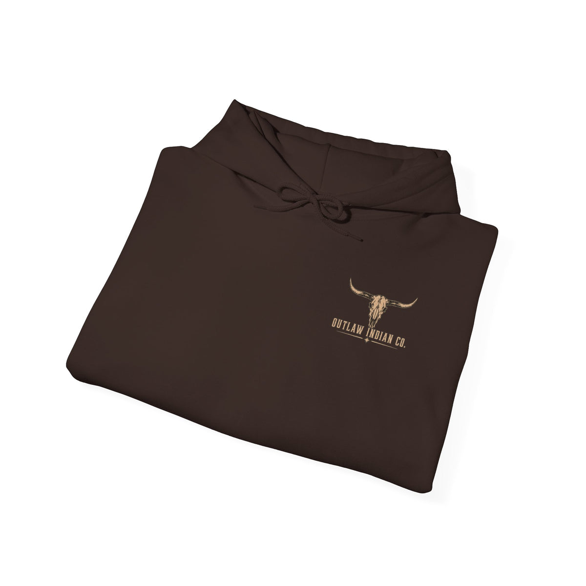 Outlaw Indian Co. Longhorn Hoodie — Western Skull Graphic Sweatshirt