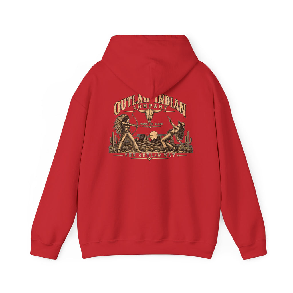Outlaw Indian Co. Vintage Western Hoodie — Desert Cowboy Graphic Pullover