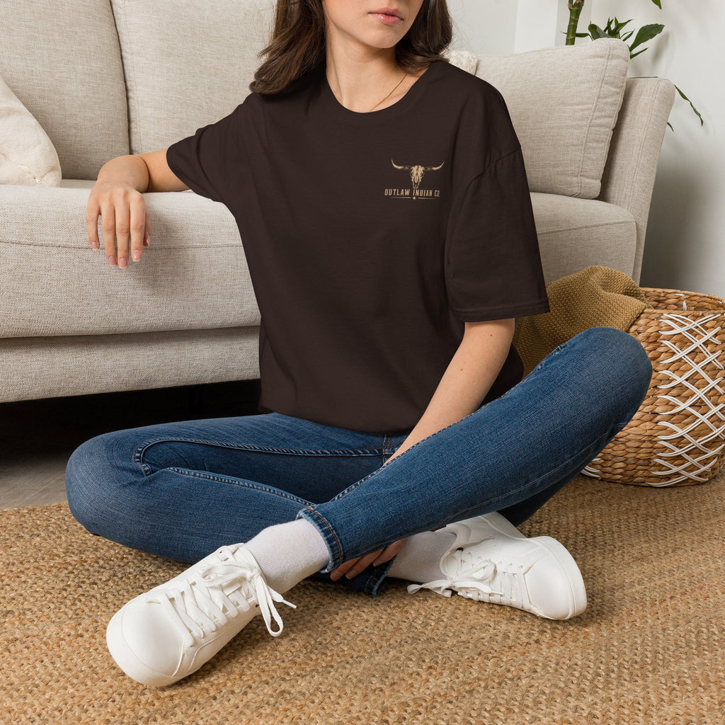 Longhorn Logo T-Shirt — Outlaw Indian Co. Western Graphic Tee