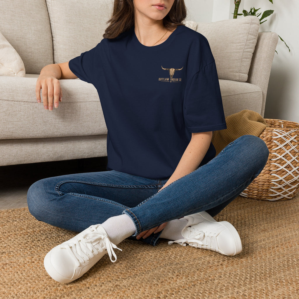 Longhorn Logo T-Shirt — Outlaw Indian Co. Western Graphic Tee