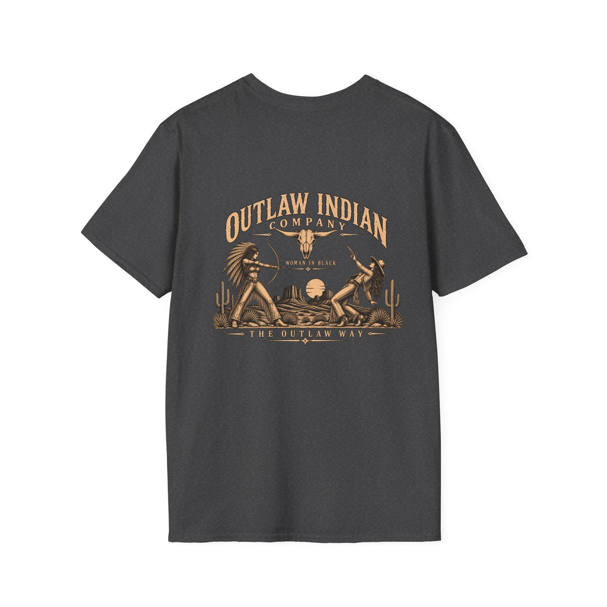 Longhorn Logo T-Shirt — Outlaw Indian Co. Western Graphic Tee