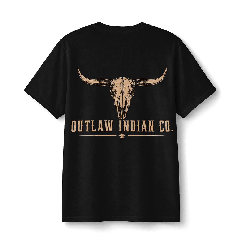 Youth Tee — Outlaw Indian Co. Longhorn Skull Graphic